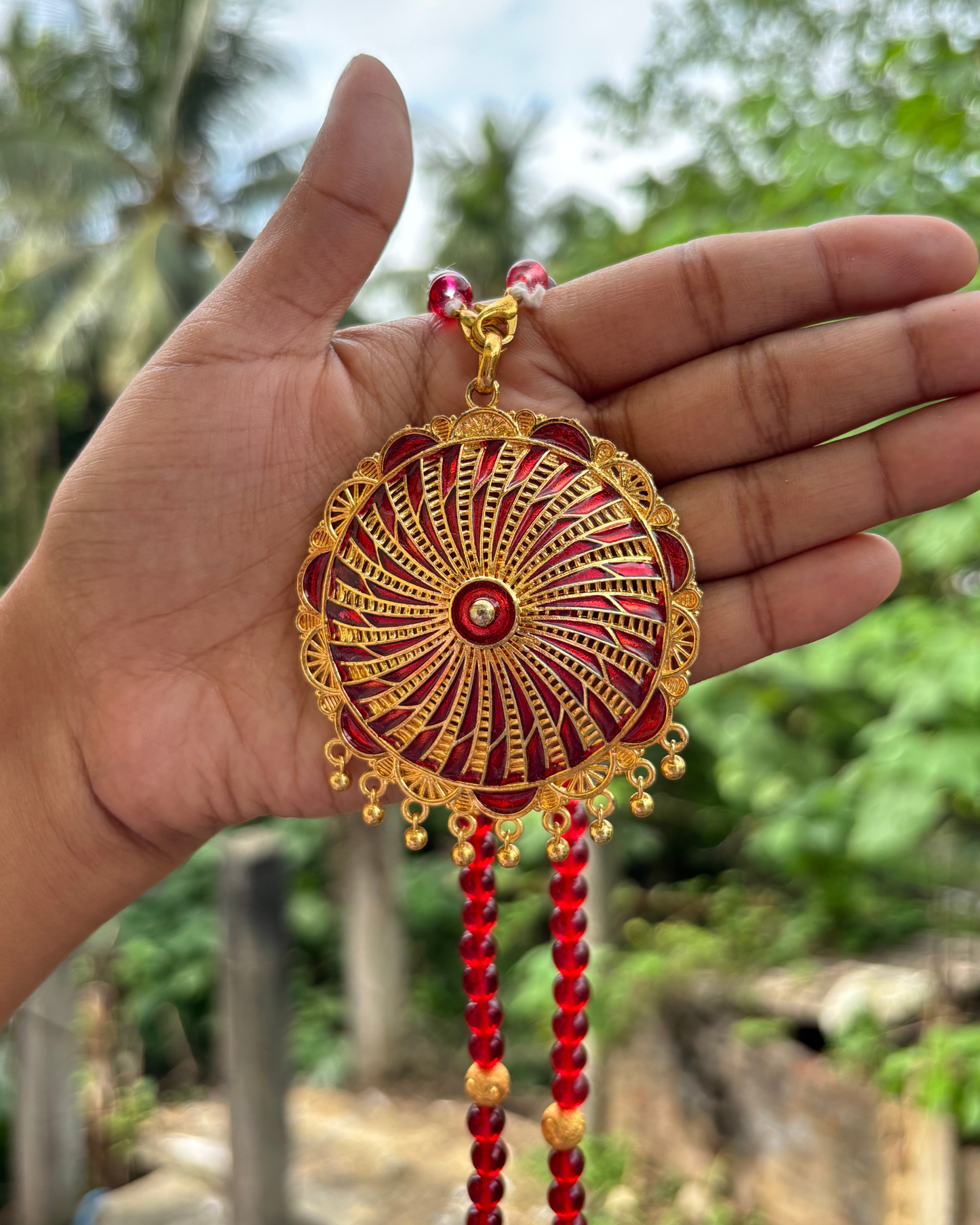 Traditional Assamese Dhol Biri Necklace Set