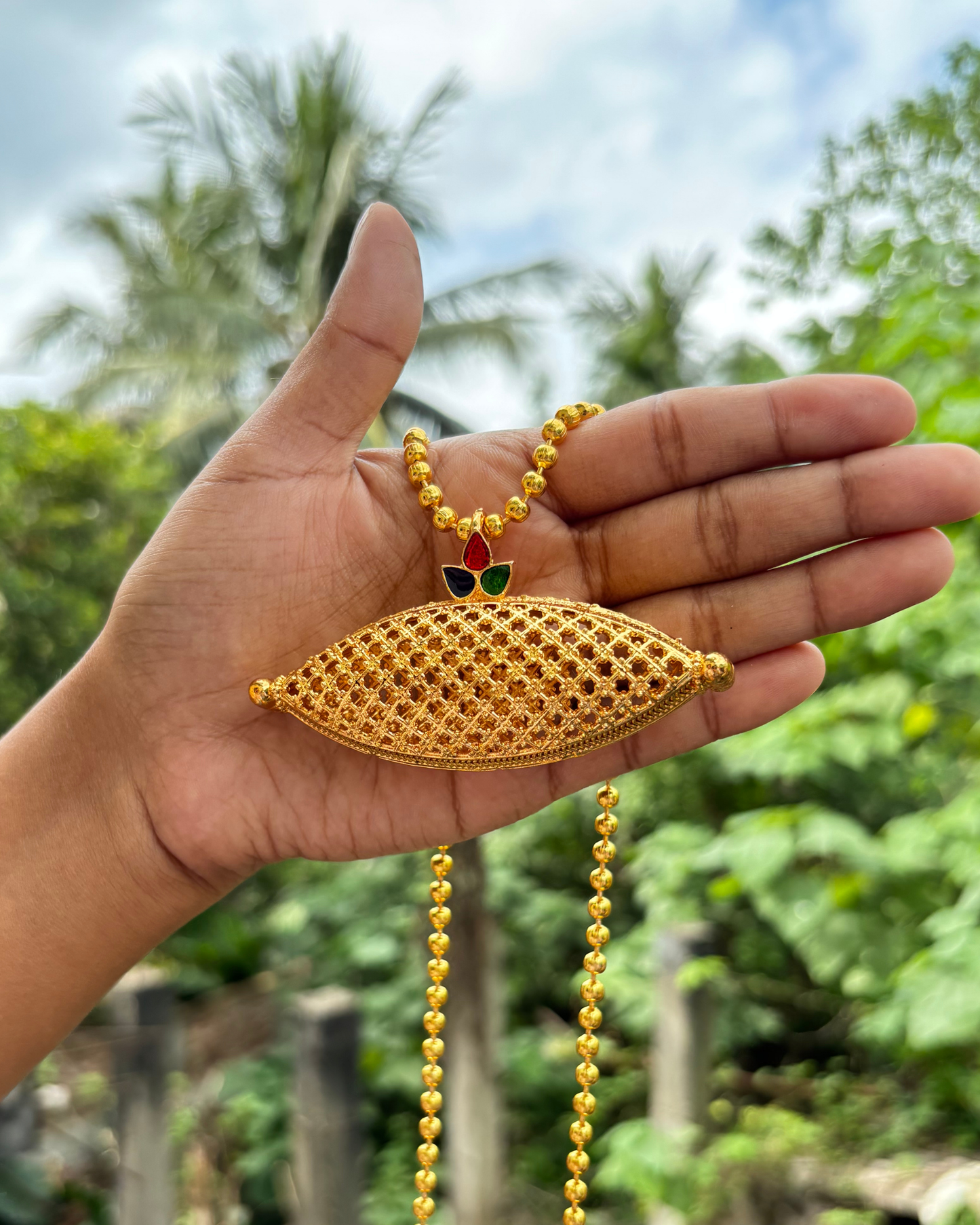 Traditional Assamese Kerumoni Necklace Set