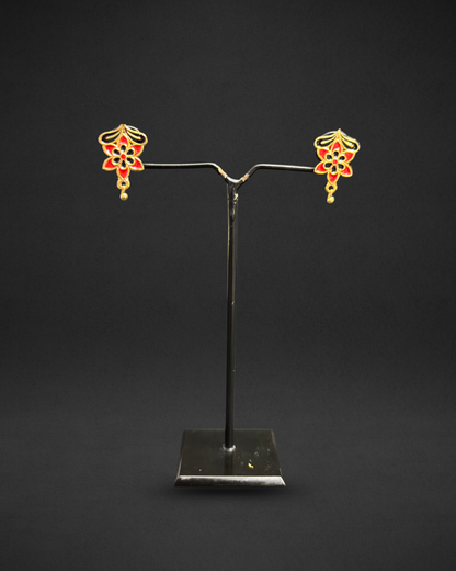 Assamese Traditional Red-Black Floral Necklace