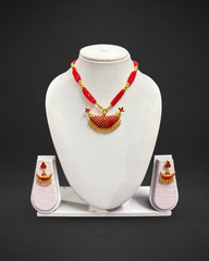 Assamese Traditional Red Beaded Necklace