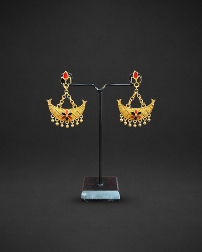 Traditional Assamese Boat-Shaped Gold Necklace