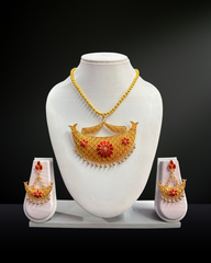 Traditional Assamese Boat-Shaped Gold Necklace