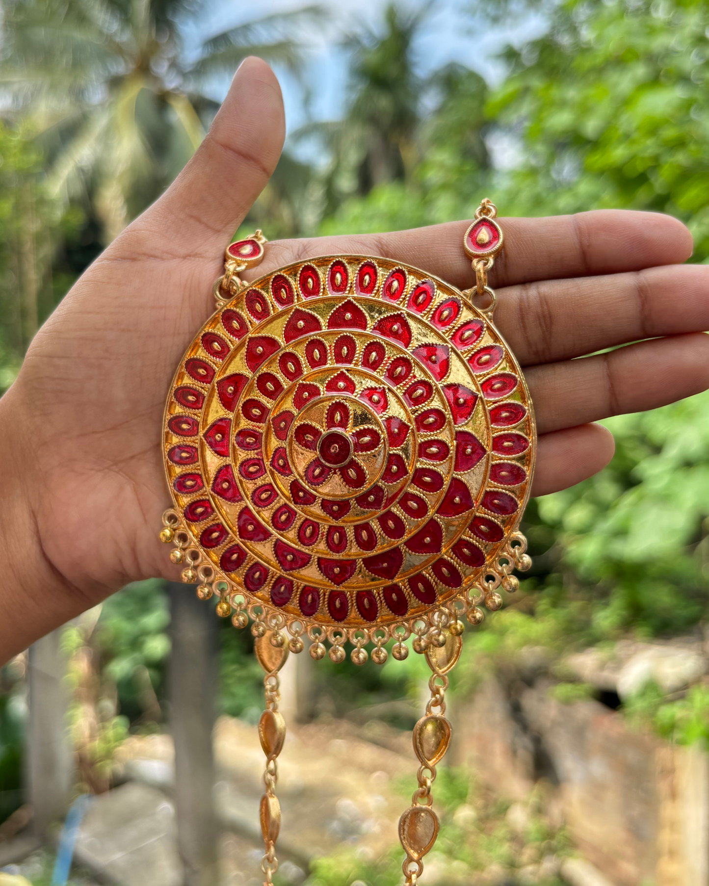 Traditional Assamese Jon Biri Gold Plated Necklace
