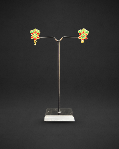 Assamese Green & Red Traditional Jewellery Set