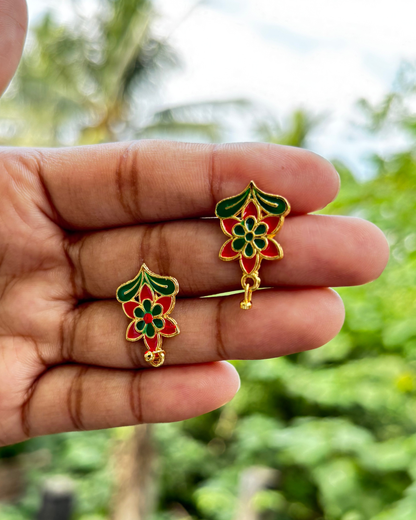 Assamese Green & Red Traditional Jewellery Set