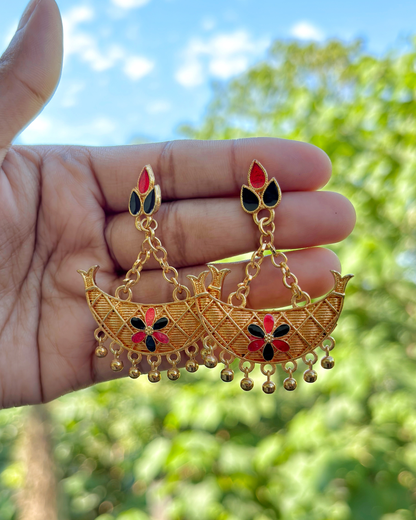 Traditional Assamese Boat-Shaped Gold Necklace