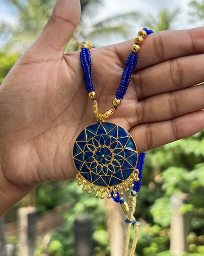 Assamese Blue Beaded Traditional Jewellery Set