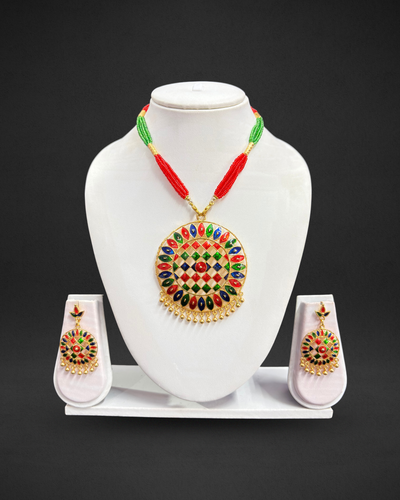 Assamese Multicolour Beaded Traditional Jewellery Set