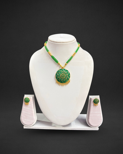 Assamese Green Beaded Traditional Necklace