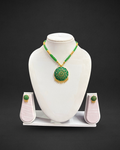 Assamese Green Beaded Traditional Necklace