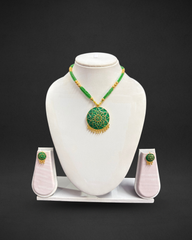 Assamese Green Beaded Traditional Necklace